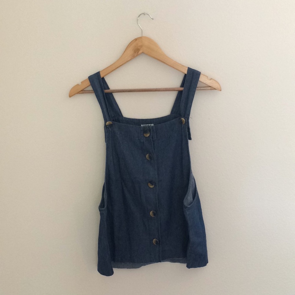 Raw hem pinafore top